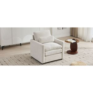 Poltrona Imbottita Accogliente da 81 cm, Divano Cloud Oversize e Confortevole con Doppio Cuscino, Divano Singolo con Cuscino Morbido per Soggiorno - Product Image 5