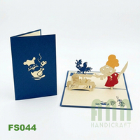 ANN HANDICRAFT - Tarjeta de Agradecimiento 3D Pop-Up de Alta Calidad, Impresa Personalizada, con Diseño de Chef de Cocina y Pollo, Hecha a Mano para Acción de Gracias