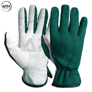 White Leather Assembly <b>Gloves</b> Custom Color Spandex Back Shirred Elastic Wrist Precision Electronics Component Fitting <b>Workwear</b> - Product Image 5
