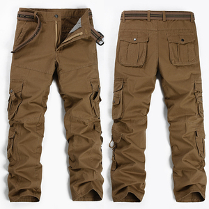 Men's Durable High Waist 100% Cotton Safari Style <b>Cargo</b> Pants Comfortable Functional for <b>Work</b> Hiking Everyday Use Anti-Pilling - Product Image 1