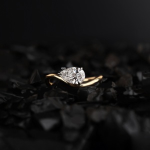 Pear Lab Grown Diamond Twisted Shank Engagement Ring 14K Gold Solitaire <b>Bridal</b> Ring Wedding Handmade Jewelry Wholesale Supplier - Product Image 1