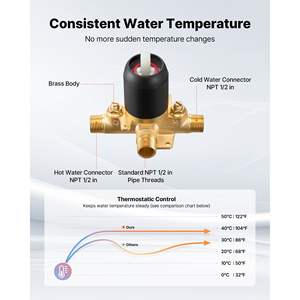 Complete 4.7-Inch Rainfall <b>Shower</b> Head 9-Setting Adjustable Spray Single-Handle Tub <b>Trim</b> Kit Bath <b>Shower</b> Faucet Model - Product Image 3