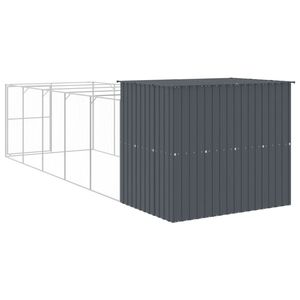 Antracita 84,3 "x 260,2" x 71,3 "Casa de perro de acero galvanizado con casas y muebles para mascotas - Product Image 5