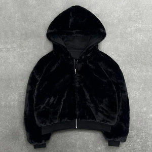 Sweat à capuche zippé double couche pour homme, hiver |   100% polyester, polaire épaisse |   Logo et design de poche personnalisés |   Approvisionnement en gros - Product Image 3