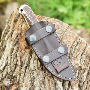 Couteau Skinner à pointe tombante en acier D2, fabriqué à la main par des maîtres artisans, manche en corne, lame fixe de qualité industrielle, pour l'extérieur, ODM - Product Image 6