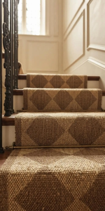 Modern Farmhouse Diamond Wool Jute Stair <b>Runner</b> Rug Geometric Flatweave Hallway Entryway Staircase <b>Floor</b> Carpet Handmade - Product Image 2