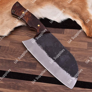 UA Supplies Couteau de chef serbe forgé sur mesure en acier inoxydable, 7 pouces, ambidextre, avec manche ergonomique en bois de rose - Product Image 2