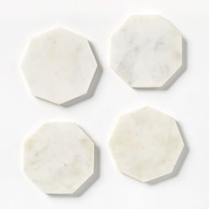 High Quality Polished White Natural <b>Marble</b> <b>Coasters</b> Set Eco Friendly Drink Mat Pads For Coffee Cups And Parties - Product Image 2
