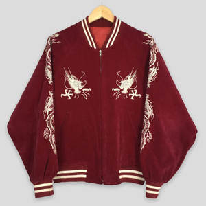 Chaqueta Sukajan bordada a la moda para hombre, tela satinada suave, ligera, cómoda, para uso diario y estilo urbano. - Product Image 1