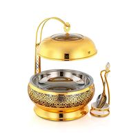 Plat de service de luxe en acier inoxydable isolé et durable avec couvercle, cuillère, chauffe-plat, casserole et pot chaud pour traiteur