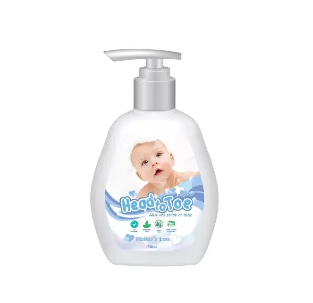 2024 mejores ventas al por mayor Baby Wash Head To Toe sin fragancia OEM personalizable PH Neutral Tear Free Baby Wash hecho en Malasia