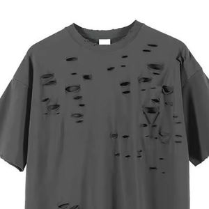เสื้อยืดคอกลมแขนสั้นสีดำทรงโอเวอร์ไซส์สำหรับผู้ชาย ผ้าฝ้ายถัก 100% พิมพ์ลายซิลค์สกรีน ผ้ากันยับ ระบายอากาศได้ดี - Product Image 2