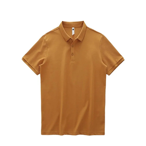 Chemise de golf pour homme à logo personnalisé sur le devant, unie, teinte, manches courtes, respirante, col en V, tissu jersey décontracté de haute qualité, 180g - Product Image 3