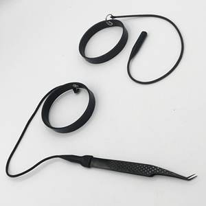 Pince à épiler de précision pour cils avec protège-poignet en caoutchouc, pointe en acier inoxydable, outil de beauté pour extension de cils en salon - Product Image 3