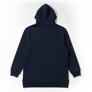 Sudadera con Capucha Azul Marino para Hombre, Corte Regular, Felpa Francesa de Algodón, Informal, con Bolsillo Delantero, para Otoño - Product Image 4