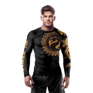เสื้อแรชการ์ดแบบสั่งทำได้สำหรับทุกเพศ OEM ซับลิเมชั่น UPF 50 ชุดออกกำลังกาย ป้องกันรังสียูวี ผ้าโพลีเอสเตอร์รัดรูป ป้องกันการระคายเคือง ขายส่งจากโรงงาน OEM - Product Image 6