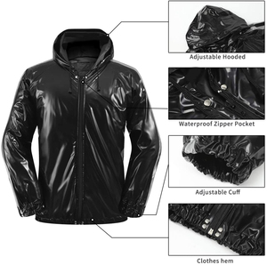 Traje de Sauna de Fibra de Poliéster con Logotipo Personalizado, Color Personalizado, Chaqueta Deportiva Informal con Cremallera, Conjunto Cortavientos para Entrenamiento, Traje de Sauna para Adelgazar - Product Image 4