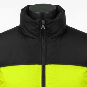 Veste matelassée légère en toile écologique imperméable à col montant coupe ajustée pour homme, en coton teint uni, collection automne-hiver - Product Image 4