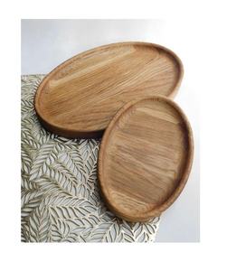 Ensemble de 4 plateaux de service en bois d'acacia, écologiques, durables, de qualité commerciale, finition polie, compatibles lave-vaisselle, pour hôtel - Product Image 3