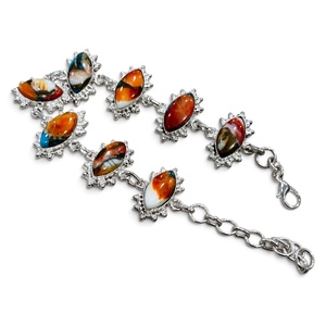 Pulsera de Turquesa Natural para Mujer, a la Moda, con Cadena Ajustable, Certificada y Auténtica, Ideal para Fiestas, Venta al Por Mayor - Product Image 4