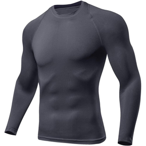 Haut de compression pour homme à manches longues, séchage rapide, respirant, extensible, protection UV, pour la natation, le surf et l'entraînement sportif - Product Image 1