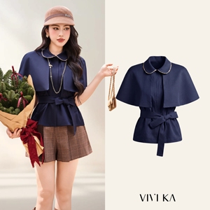 Blusa Elegante para Mujer con Cuello Peter Pan y Cinturón de Tela a Juego, Estilo Casual para Oficina, Otoño-Invierno, DARCY, ODM OEM - Product Image 1