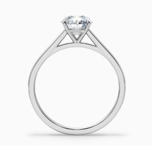 Round Cut Moissanite <b>Ring</b> 925 Sterling <b>Silver</b> White Gold Plated Engagement <b>Ring</b> Dainty Minimalist Classic <b>Solitaire</b> Wedding <b>Ring</b> - Product Image 3