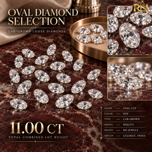 Diamante Suelto Ovalado de 11.00 Quilates Cultivado en Laboratorio, Corte Vivid Dispersion, para Joyería Fina |   Gema facetada de precisión en color DEF con tamaños personalizados - Product Image 5
