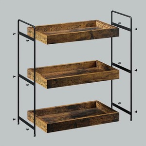 Organizador de especias rústico de madera de 3 niveles, adecuado para condimentos y hierbas, crea una cocina ordenada y bien organizada. Venta al por mayor desde India. - Product Image 2