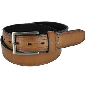 Vente chaude boucle ardillon personnalisé peau de vache en cuir véritable hommes ceinture marron en cuir véritable avec boucle ardillon en alliage de Zinc robe ceinture - Product Image 2