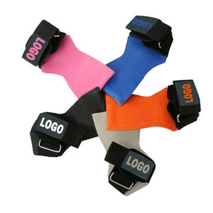 Protège-poignets en cuir bleu personnalisés pour la gymnastique, antidérapants, ajustables et respirants pour la musculation - Product Image 4
