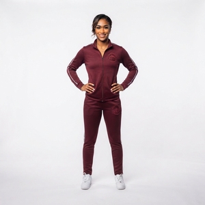 <b>Women</b> Solid Color Full Sleeve Tracksuit <b>Set</b> With Side Stripe Sporty Style Regular Fit All Seasons Wear - Product Image 4