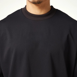 T-shirt de sport à manches longues haute visibilité en polyester/coton, coupe oversize, longueur longue, logo frontal, personnalisé, écologique pour homme - Product Image 3