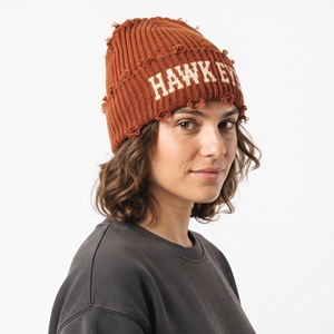 Hawke Knitted Beanie Hat Unisex Winter Cap <b>Acrylic</b> Handmade <b>Letter</b> Pattern Casual Style Adult 56-58CM - Product Image 4