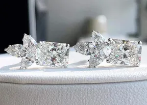 Pendientes de Diamante Cultivado en Laboratorio IGI, Corte Radiante, 5 Quilates, VS1, Estilo Vintage para Mujer, Oro Blanco de 14k - Product Image 3