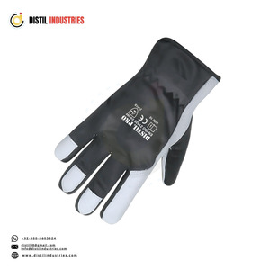 Goat Grain Leather Assembly Work <b>Gloves</b> Interlock Cotton Fabric Back Breathable Leather <b>Driving</b> <b>Gloves</b> Comfortable Hand Safety - Product Image 1