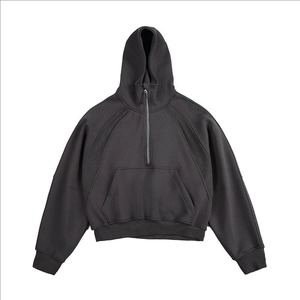 Sudadera con capucha con cremallera al por mayor, con logo personalizado, unisex, de alta calidad, de peso pesado, con cremallera completa y corte cropped, nueva. - Product Image 5