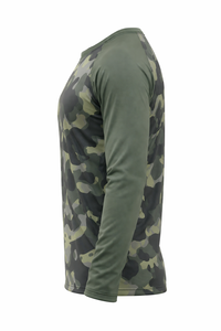Custom Men's Long Sleeve Camouflage Gym T-Shirt Quick Dry Breathable Athletic Fitness Training Sportswear <b>Camo</b> Running <b>Top</b> - Product Image 3