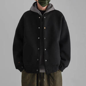 Chaqueta Varsity de Lona para Hombre, Estilo Hip Hop, Cuello Alto, Doble Botonadura, Diseño Casual de Béisbol, Alta Calidad, Tendencia 2026, Gran Venta - Product Image 1