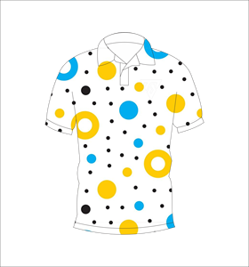 Custom <b>White</b> <b>Polo</b> Shirt with Multicolor Polka Dot Pattern Short Sleeve Casual Golf Tennis Wear - Product Image 4