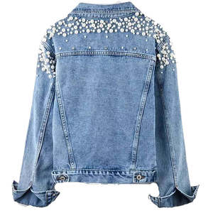 Chaqueta Vaquera de Mezclilla para Mujer, Lavada a la Piedra, de Primera Calidad, Informal, de Manga Larga, a la Moda, Personalizada, OEM, ODM, al por Mayor - Product Image 2