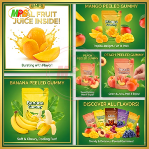 Fabricante de Caramelos con Forma de Fruta Realista |   Gomitas Personalizadas con Textura de Mango/Plátano, Desprendibles, OEM - Product Image 3