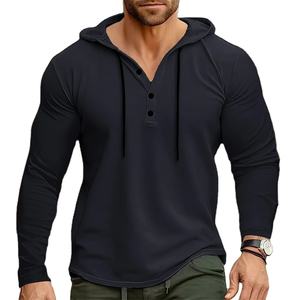 Vêtements de gymnastique décontractés pour hommes T-shirt à capuche à manches longues imprimé surdimensionné en coton Joggers de musculation Maillots de sport décontractés Fitness Joggers - Product Image 5