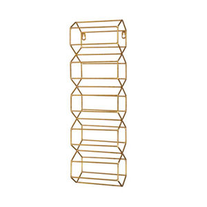 Support à bouteilles en métal vintage avec poignée en bois pour le transport de vin, panier porte-bouteilles en métal style ferme pour le rangement domestique - Product Image 4