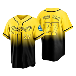 Maillot de baseball personnalisé à dégradé de couleurs pour hommes, sublimation, 100 % polyester, maillots de baseball pour hommes pour l'échauffement - Product Image 2