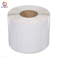 Gulungan Label Poliester Putih Mengkilap Label Stiker PP Label Pita Transfer Termal Poliester Label Barcode BOPP