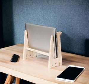 Handmade Wooden Laptop Stand Rectangle Modern <b>Desk</b> Holder Durable Eco-Friendly Tabletop <b>Riser</b> for Home Office - Product Image 3