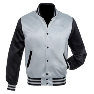 Vestes universitaires vierges pour hommes, sur mesure, grandes tailles, en gros, style Letterman, avec manches en cuir - Product Image 5