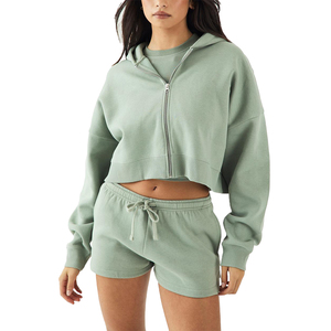 <b>Women's</b> Premium Full Zip <b>Hoodie</b> Custom Logo Private Label Apparel OEM ODM Factory <b>Women</b> <b>Hoodie</b> <b>Zipper</b> Front Winter Casual Trendy - Product Image 3