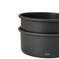 Moule à gâteau rond en alliage d'aluminium anodisé dur de qualité alimentaire ATLAS STAR, 6 pouces, fond amovible, résistant au four, noir